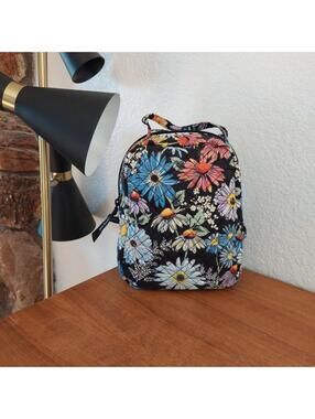 Vera Bradley Daisies Lunch Bunch Insulated Bag - Quilted Floral Black Multi